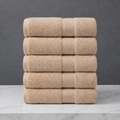 Linteva Soft Absorbent Solid Colour Multipurpose 5-Piece Cotton Towel Set