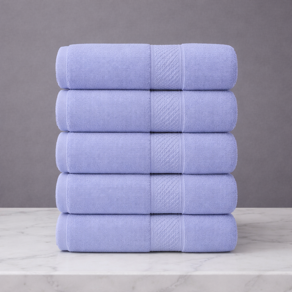 Linteva Soft Absorbent Solid Colour Multipurpose 5-Piece Cotton Towel Set