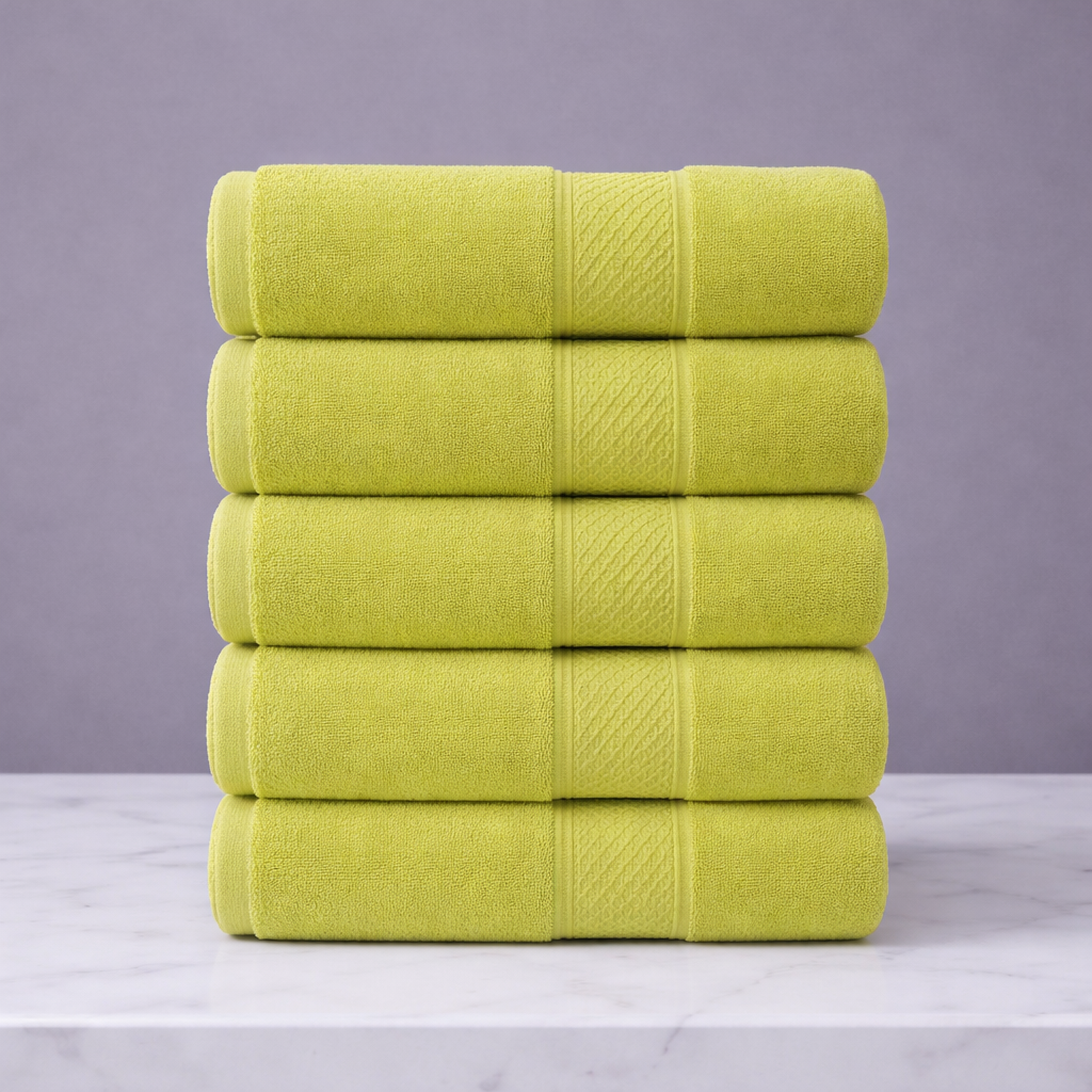 Linteva Soft Absorbent Solid Colour Multipurpose 5-Piece Cotton Towel Set