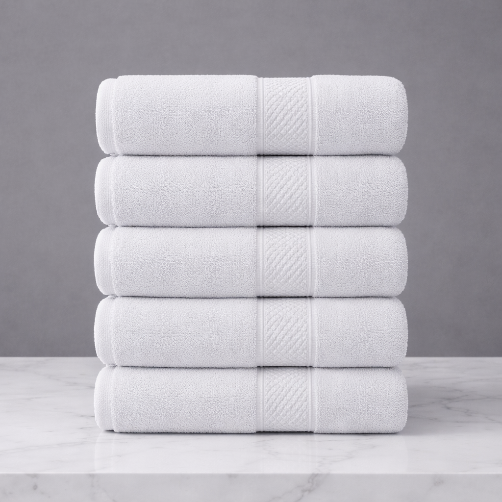 Linteva Soft Absorbent Solid Colour Multipurpose 5-Piece Cotton Towel Set