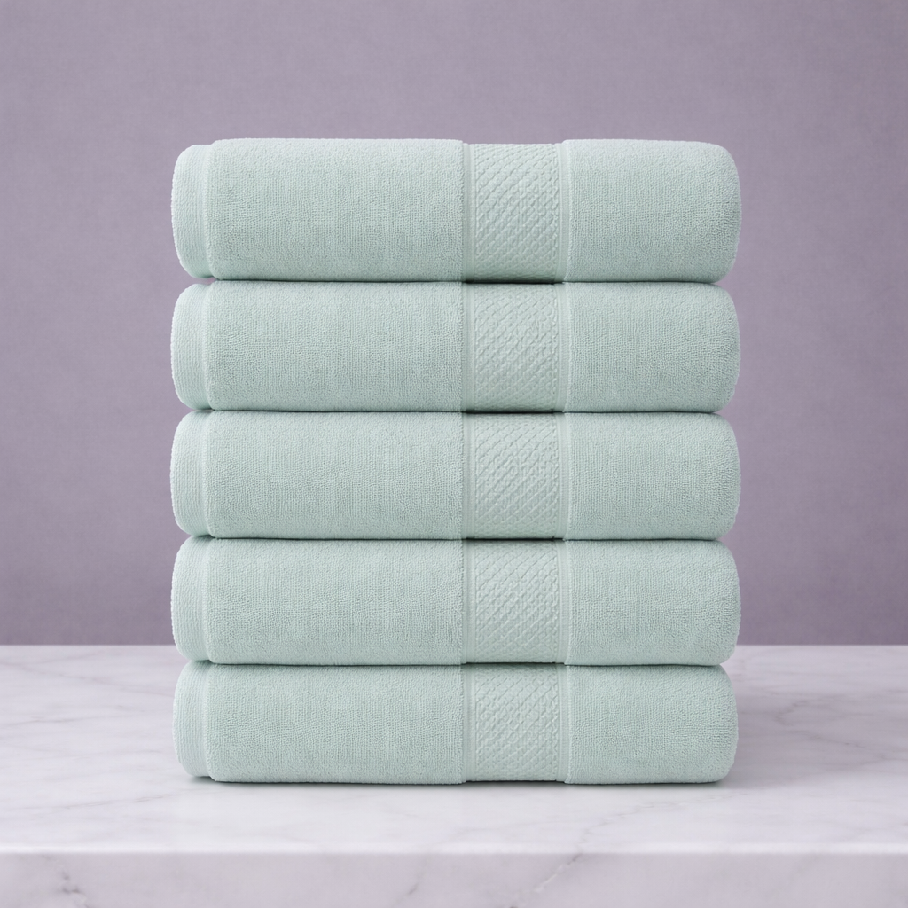 Linteva Soft Absorbent Solid Colour Multipurpose 5-Piece Cotton Towel Set