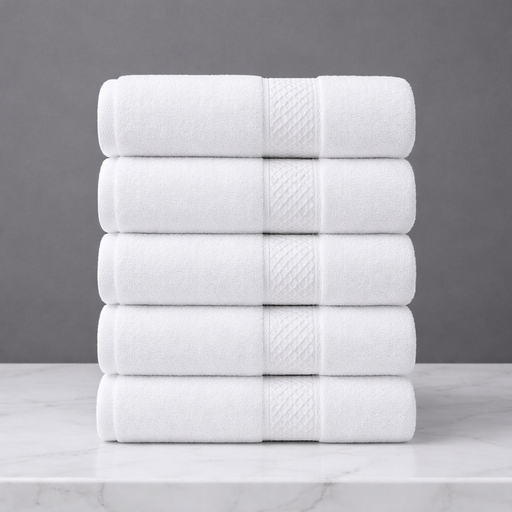 Linteva Soft Absorbent Solid Colour Multipurpose 5-Piece Cotton Towel Set