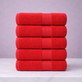 Linteva Soft Absorbent Solid Colour Multipurpose 5-Piece Cotton Towel Set