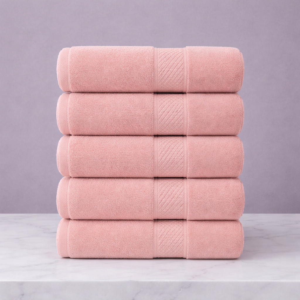 Linteva Soft Absorbent Solid Colour Multipurpose 5-Piece Cotton Towel Set
