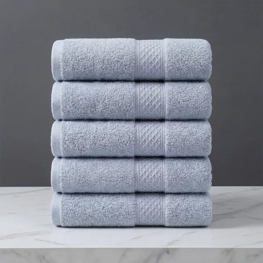 Linteva Soft Absorbent Solid Colour Multipurpose 5-Piece Cotton Towel Set