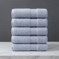 Linteva Soft Absorbent Solid Colour Multipurpose 5-Piece Cotton Towel Set